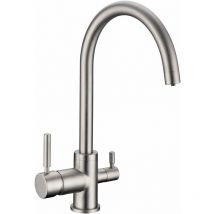 Waterconcept - Robinet 3 voies col de cygne - Nickel brossé - Biscayne V2 - Gamme ''park''