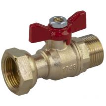 Sferaco - Robinet avant compteur droit Mâle 1 (26/34) - Écrou tournant 3/4 (20/27) - Longueur 69mm