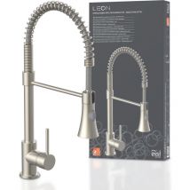 Mitigeur de cuisine Eisl LEON – Douchette inox – Hauteur sous bec, Finition métal, Forme du bec, Caractéristique bec, Matières
