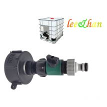 Robinet Cuve 1000L Avec Adaptateur Robinet Tuyau Arrosage, ibc Raccord Robinet, Robinet de Jardin pour Recuperateur Eau de Pluie (Adaptateur en