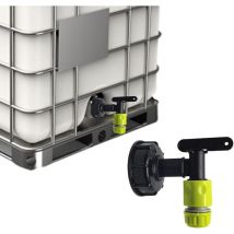 Robinet Cuve ibc S60x6 Robinet pour Reservoir ibc, 3/4' ibc Adaptateur de Réservoir, Adaptateur de Réservoir S60x6 ibc en Plastique, Adaptateur de