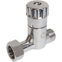 Robinet d'arrêt droit anticalcaire pour wc - 3/8' - Laiton chromé