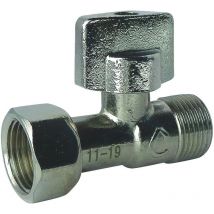 Robinet de wc 1/4 de tour droit nickelé M12/17 - Ecrou Prisonnier 12/17