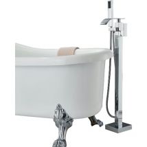 Onyzpily - Robinetterie de salle de bain sur pied Robinet mitigeur de douche à main Robinet mitigeur de douche 360 ° bec de remplissage Robinetterie
