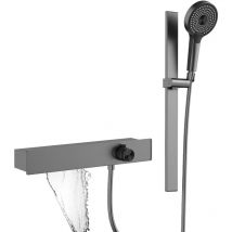 Robinet de Baignoire avec Douchette 3 Jets, Mitigeur Baignoire Cascade Mitigeur de Baignoire Mural Robinet Baignoire avec 150cm Tuyau et Tringle de