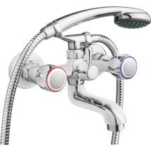 Deante Robinet De Baignoire Avec Douchette - Chromé - Esthétique Moderne - Installation Murale