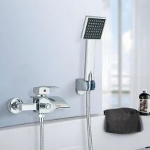 Suguword - Robinet de Baignoire Cascade - Robinet Mitigeur - avec Douchette - Mural - Chrome
