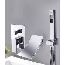 Lookshop - Robinet mitigeur de baignoire cascade à encastrer Chromé - Matera