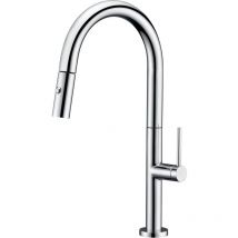 Imex Products - Mice - Robinet de cuisine avec douchette - évier monocommande extractible Série Samoa Chrome/Argent - GCE017