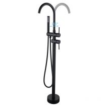 Esip - Robinet de Baignoire Ilot 2 Modes Mitigeur de Baignoire Ilot avec Douchette, Rotation à 360° Robinet de Baignoire sur Pied Laiton Robinet