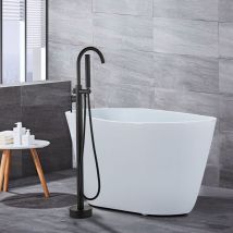 Skecten - Robinet de Baignoire Ilot sur Pied pour Salle de Bain Verticale avec Douchette Noir