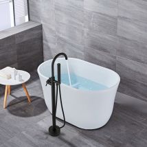 Robinet de baignoire sur pied classique en cuivre avec douchette noir