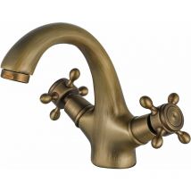 ZVD - Robinet de bassin rétro en laiton antique - Nostalgique brossé - Deux robinets de bassin