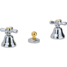 Gattoni Rubinetteria - Robinet de bidet 3 trous de couleur chrome doré, distribution en céramique Gattoni Calypso 1114150CD chromè-or