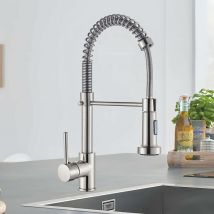Robinet de Cuisine avec Douchette Extensible Mitigeur Évier Rotatif à 360°avec 2 Modes de Pulvérisation Mitigeur Cuisine Monocommande Evier Froide et