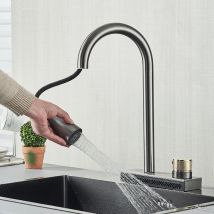 Robinet de Cuisine avec Douchette Extractible Mitigeur Cuisine avec 3 modes pulvérisateur extractible AGSIVO rotation à 360 degrés monotrou poignée