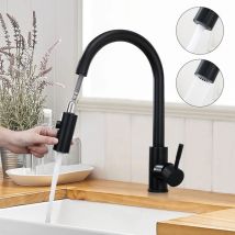 Robinet De Cuisine Douchette Extractible Mitigeur Cuisine Noir Avec 2 Modes De Pulvérisation Robinetterie De Cuisine En Acier Inoxydable Robinet 