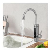 Ubeegol - Robinet de Cuisine Électrique Robinet Électrique 3kW pour Lavabo ou Évier Robinet led avec Chauffe-eau Instantané Mitigeur Brossé Rotatif