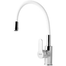 Mitigeur Monocommande De Cuisine Mirtak F19 Flexible White With Swivel Spout