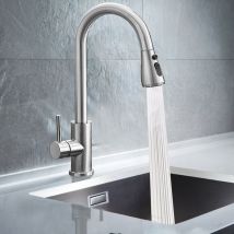 Ultrixe - Robinet de Cuisine Rotation à 360 ° Robinet avec Douchette Extractible, Bouton d'arrêt facile / 2 Modes, Froid & Chaud Disponible