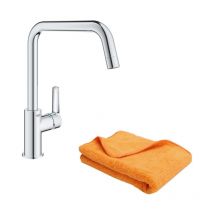 Grohe - Robinet de cuisine monocommande Start 2021 chromé + microfibre