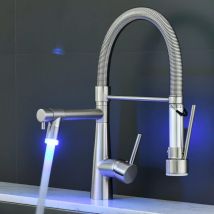 Suguword - Wasserhahn Küche Spültischarmatur Küche Mischbatterie Küche 360° Schwenk Wasserhahn Küche mit Brause Hochdruck Armatur Küche Edelstahl