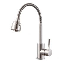 Robinet de cuisine, robinet d'évier pivotant à 360° en acier inoxydable 304 avec tuyau flexible, mitigeur d'évier, sortie d'eau double fonction,