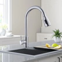 Sdlogal - Robinet de Cuisine Rotation à 360 °, Ultrixe, avec Douchette Extractible, Robinet d'évier, Froid & Chaud Disponible, Robinets de Cuisine rv