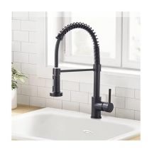 Robinet de cuisine,Mitigeur Cuisine à Ressort Spiralé avec 2 Fonctions Douchette Robinet d'évier Rotatif 360° en Inox 304 , Noir