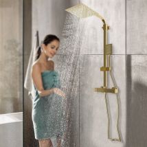 Robinet de douche doré ensemble robinet de système de douche en acier inoxydable tête de douche à saupoudrer