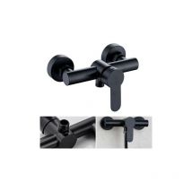 Robinet de douche en acier inoxydable 304 Robinet mitigeur de douche chaud et froid pour salle de bain - Noir, 1pc