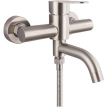 Treetalk - Robinet de douche mural, robinet de baignoire de salle de bains, robinet de douche thermostatique en Nickel brossé