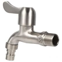 Robinet de jardin en acier inoxydable 304, adaptateur de robinet d'eau mural extérieur pour salle de bain, lave-linge, lave-linge et lave-linge de