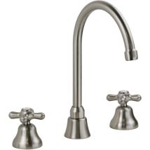 Gattoni Rubinetteria - Robinet de lavabo 3 trous avec bec haut couleur acier antique Gattoni Calypso 1109350A0 acier inoxydable brossé