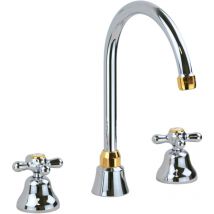 Gattoni Rubinetteria - Robinet de lavabo 3 trous avec bec haut de couleur chrome doré Gattoni Calypso 1109350CD chromè-or
