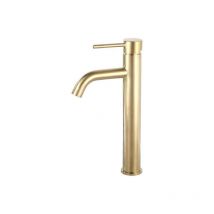 Aafgvc - Robinet de lavabo à levier unique, robinet de lavabo au design créatif moderne, robinet monotrou brillant, or brossé, laiton massif (2
