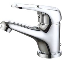 Mitigeur de lavabo Manzano – Finition métal – Hauteur 19,5 cm – Forme du bec : standard – Compatible PMR