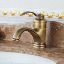 Ikodm - Robinet de Lavabo de Salle de Bain, Robinet de Lavabo, Mitigeur à Levier Unique, Style Antique