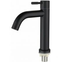 Robinet de lavabo de Salle de Bain, Robinet de lavabo Simple en Acier Inoxydable, Design rétro élégant, Noir Mat Noir Mat pour Salle de Bain,
