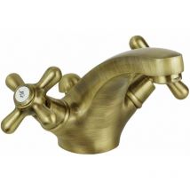 Gattoni Rubinetteria - Robinet de lavabo à double levier de couleur bronze Gattoni Calypso 5911/REV0 Bronze