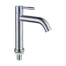 Robinet de lavabo en acier inoxydable 304, robinet de lavabo simple, robinet d'eau froide simple