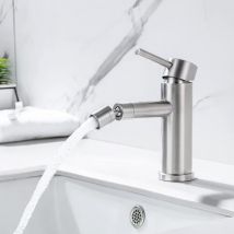 ZVD - Robinet de Lavabo en Acier Inoxydable - Pour Lavabo et Bidet - Brossé