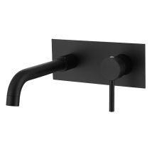 Ahlsen - Robinet de lavabo encastré dans le mur, armoire de salle de bain chaude et froide, robinet de lavabo chaud et froid, noir