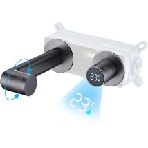 Oihpaw - Robinet pour lavabo - Rotation à 360° - Avec affichage numérique led - Mitigeur lavabo chaud et froid