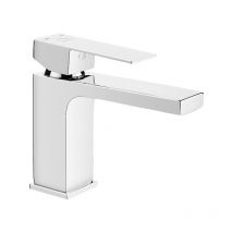 Robinet de lavabo vertical céramique basse Laveo Kvadrato chrome