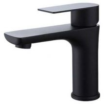 Ahlsen - Robinet de lave-mains Robinet lave-mains noir mat Mitigeur eau chaude / eau froide - Noir