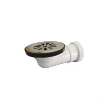 Crearplast - Robinet de receveur de douche avec sortie horizontale. Acier inoxydable 80 ø mm