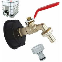 Tuserxln - Robinet de réservoir 1000L S60X6 Connecteur de robinet ibc avec raccord de tuyau 1/2', adaptateur de réservoir de vidange, pour robinet de