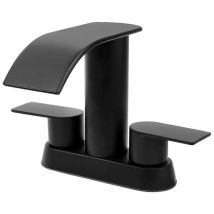 Robinet de salle de bain cascade, robinet de lavabo de salle de bain, robinet à 2 poignées en acier inoxydable sans plomb pour le lavage