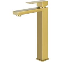 Pyygy - Robinet De Salle De Bain En Or Brossé Robinet De Vanité Moderne Monotrou Robinet De Lavabo De Salle De Bain En Acier Inoxydable Finition En 
